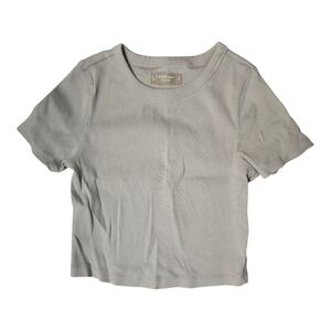 Everlane Light Gray Ribbed Tee, Small